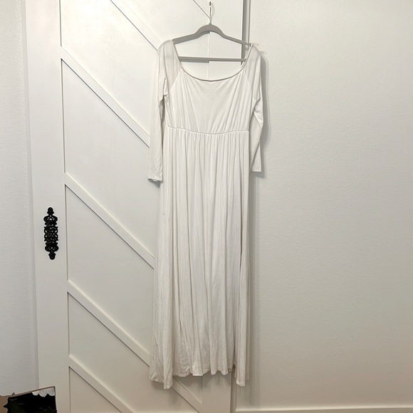 Pink blush off the shoulder maxi maternity dress - Picture 1 of 1